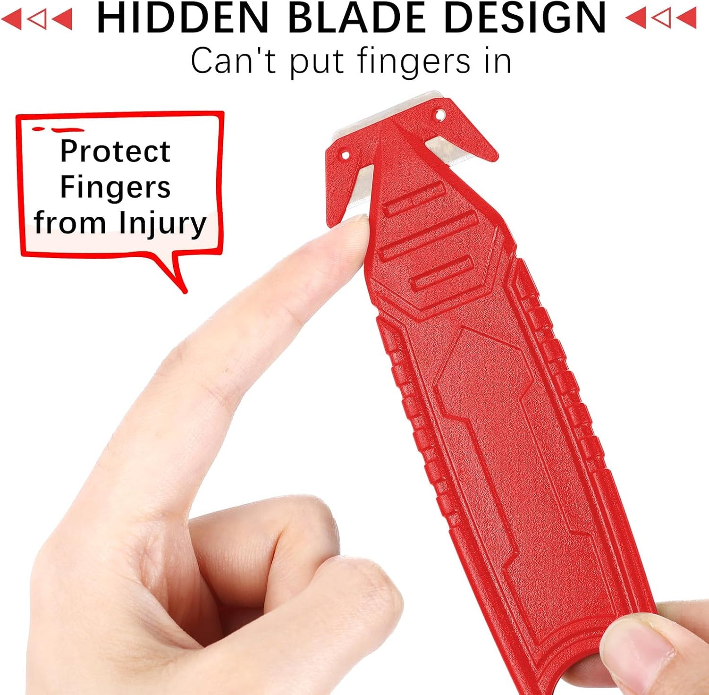 30 Pcs Safety Box Cutter Knife of Stainless Steel Concealed Blade Package Opener with Tape Splitter for Carton Cardboard Wrap Letter Work Bag Straps Film Utility Tool (Black)