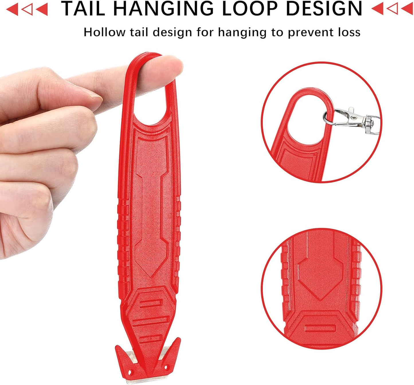 30 Pcs Safety Box Cutter Knife of Stainless Steel Concealed Blade Package Opener with Tape Splitter for Carton Cardboard Wrap Letter Work Bag Straps Film Utility Tool (Black)