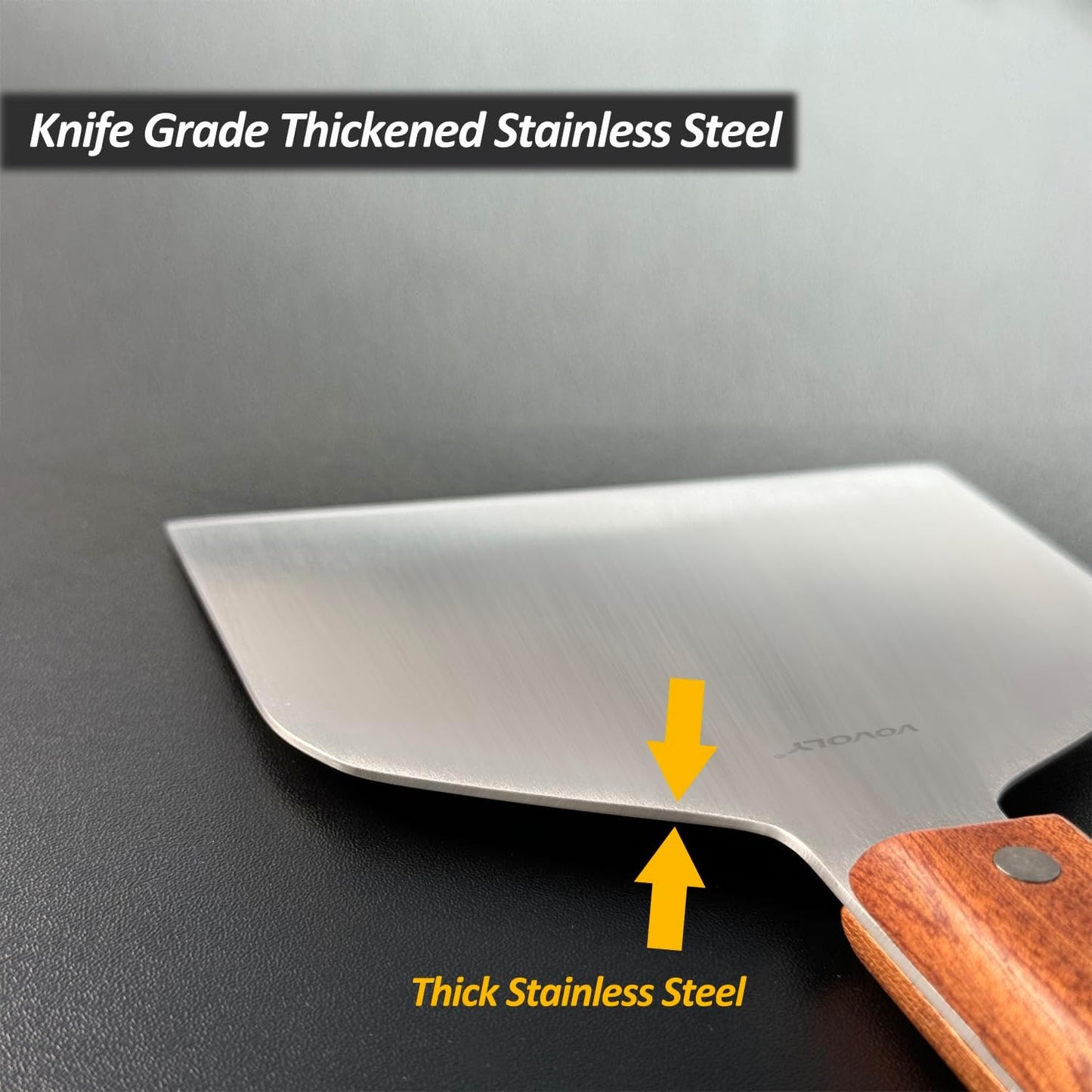 Multipurpose Bench Scraper Kitchen Utensil for Flat Top Griddle, Dough Scraper Cutter for Bread and Pizza Cutter - Stainless Steel Metal Griddle Scraper Chopper