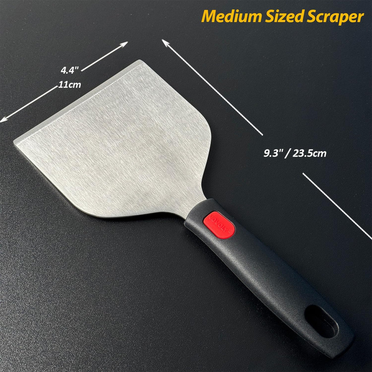 Multipurpose Bench Scraper Kitchen Utensil for Flat Top Griddle, Dough Scraper Cutter for Bread and Pizza Cutter - Stainless Steel Metal Griddle Scraper Chopper