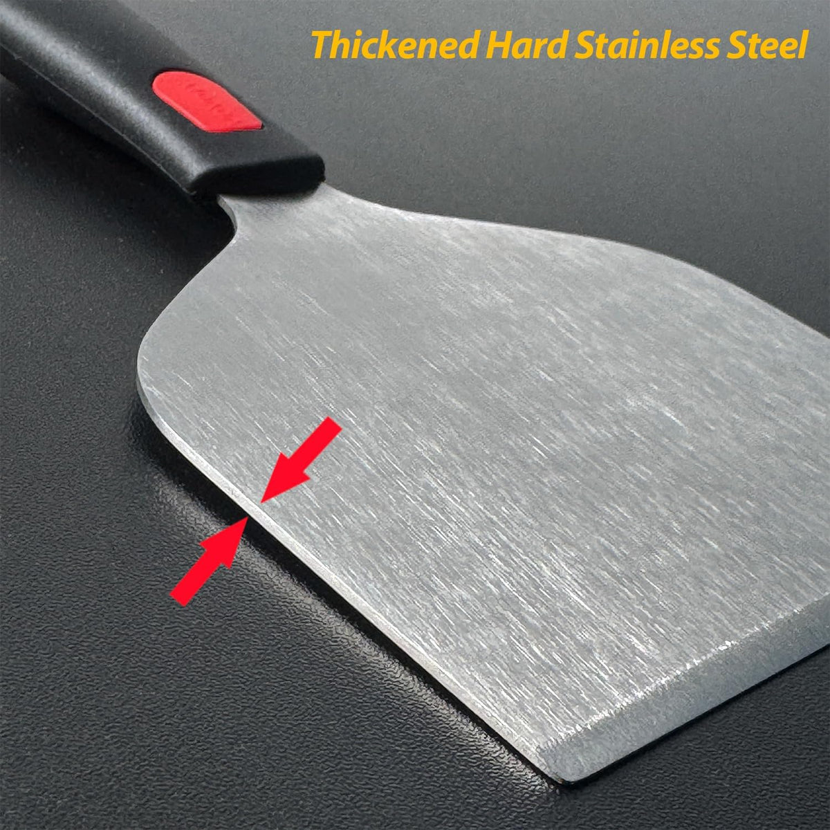 Multipurpose Bench Scraper Kitchen Utensil for Flat Top Griddle, Dough Scraper Cutter for Bread and Pizza Cutter - Stainless Steel Metal Griddle Scraper Chopper
