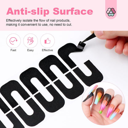 100PCS Nail Polish Protector for Fingers: 99.99%+ U V Protection Cuticle Protector for Nails Painting U-Shaped Nail Protectors Peel Off Tip Tape for French Tip Stamp Nails Art