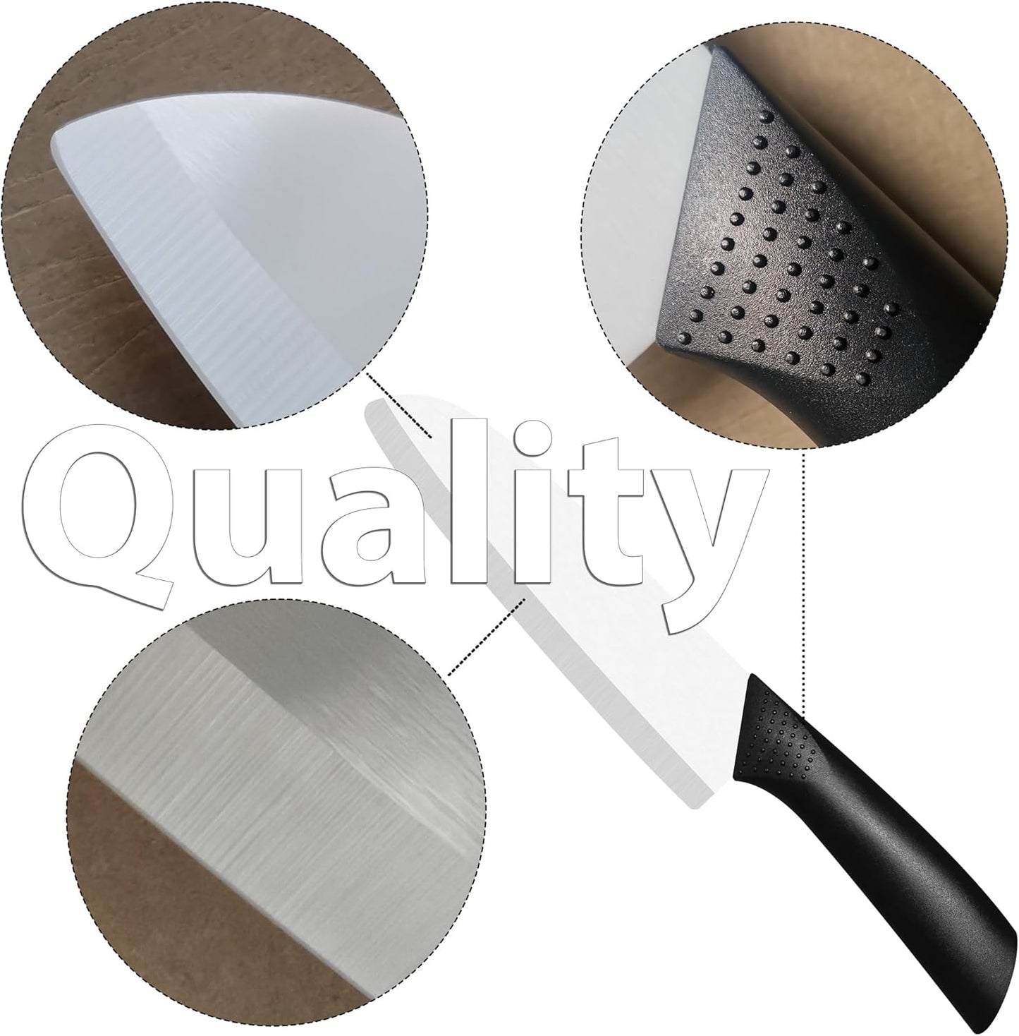 Upgrade Version 7-inch Ceramic Santoku Knife with Sheath - Light, Precise, Sharp, Nonstick Ceramic Knife - Rustproof Dishwasher Safe Chef's Kitchen Knife