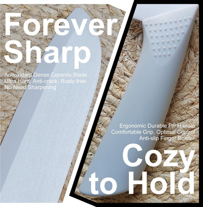 Upgrade Version 7-inch Ceramic Santoku Knife with Sheath - Light, Precise, Sharp, Nonstick Ceramic Knife - Rustproof Dishwasher Safe Chef's Kitchen Knife