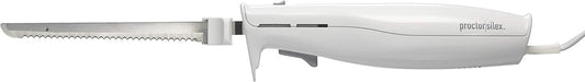 Easy Slice Electric Knife for Carving Meats, Poultry, Bread, Crafting Foam and More, Lightweight with Contoured Grip, White