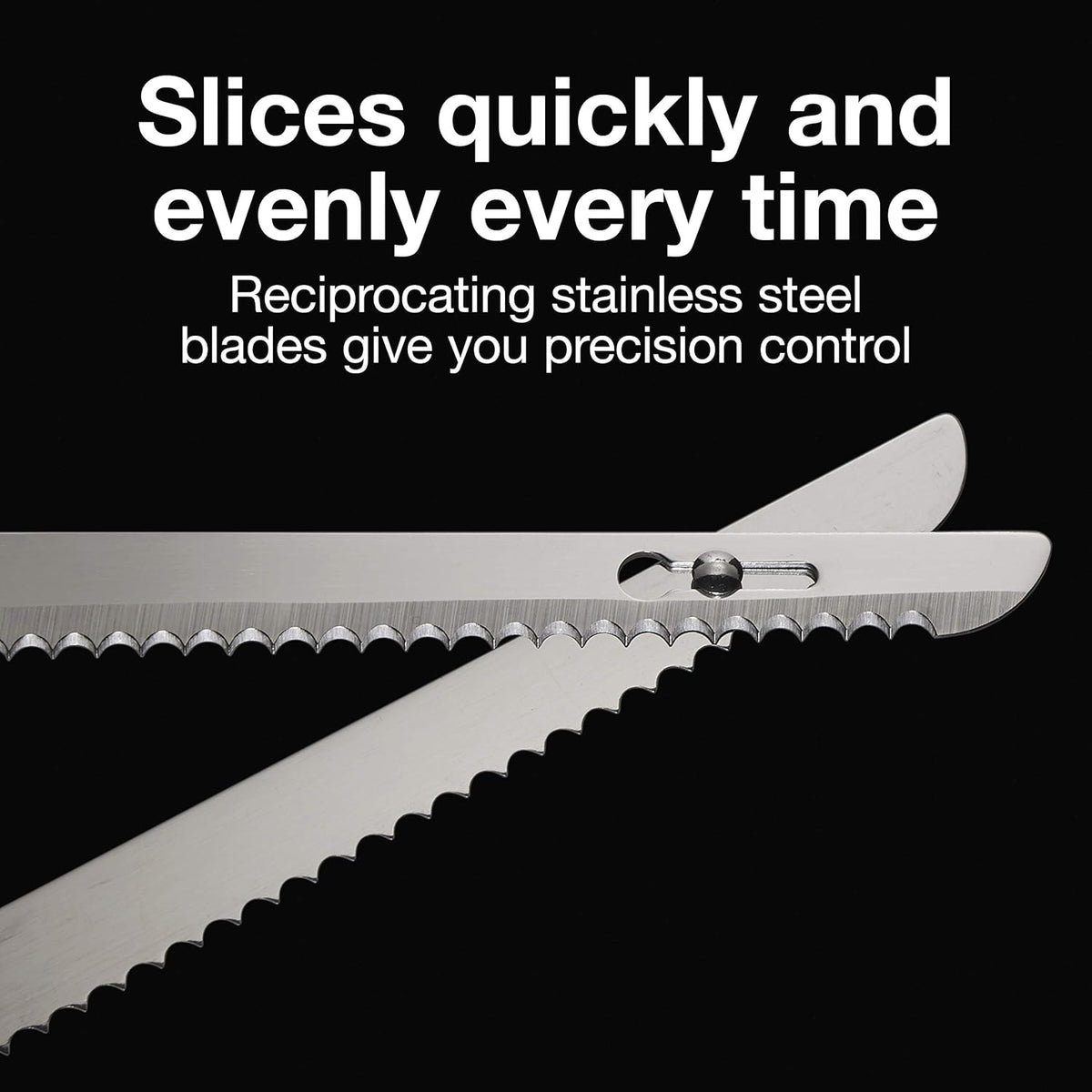 Easy Slice Electric Knife for Carving Meats, Poultry, Bread, Crafting Foam and More, Lightweight with Contoured Grip, White