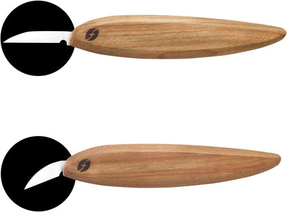 Pro Series Wood Carving Tools, 1 Inch Chip Knife & 1-3/8 Inch Detail Knife with Smaller Ergonomic Handles (FP100)