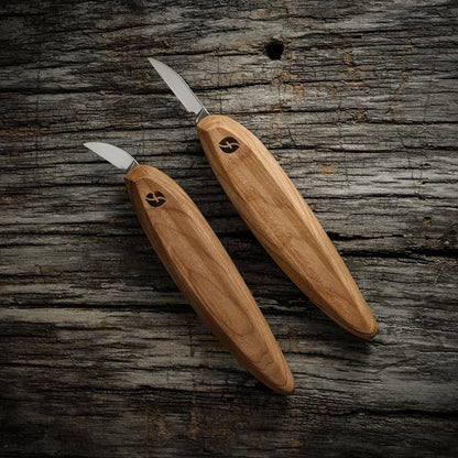 Pro Series Wood Carving Tools, 1 Inch Chip Knife & 1-3/8 Inch Detail Knife with Smaller Ergonomic Handles (FP100)