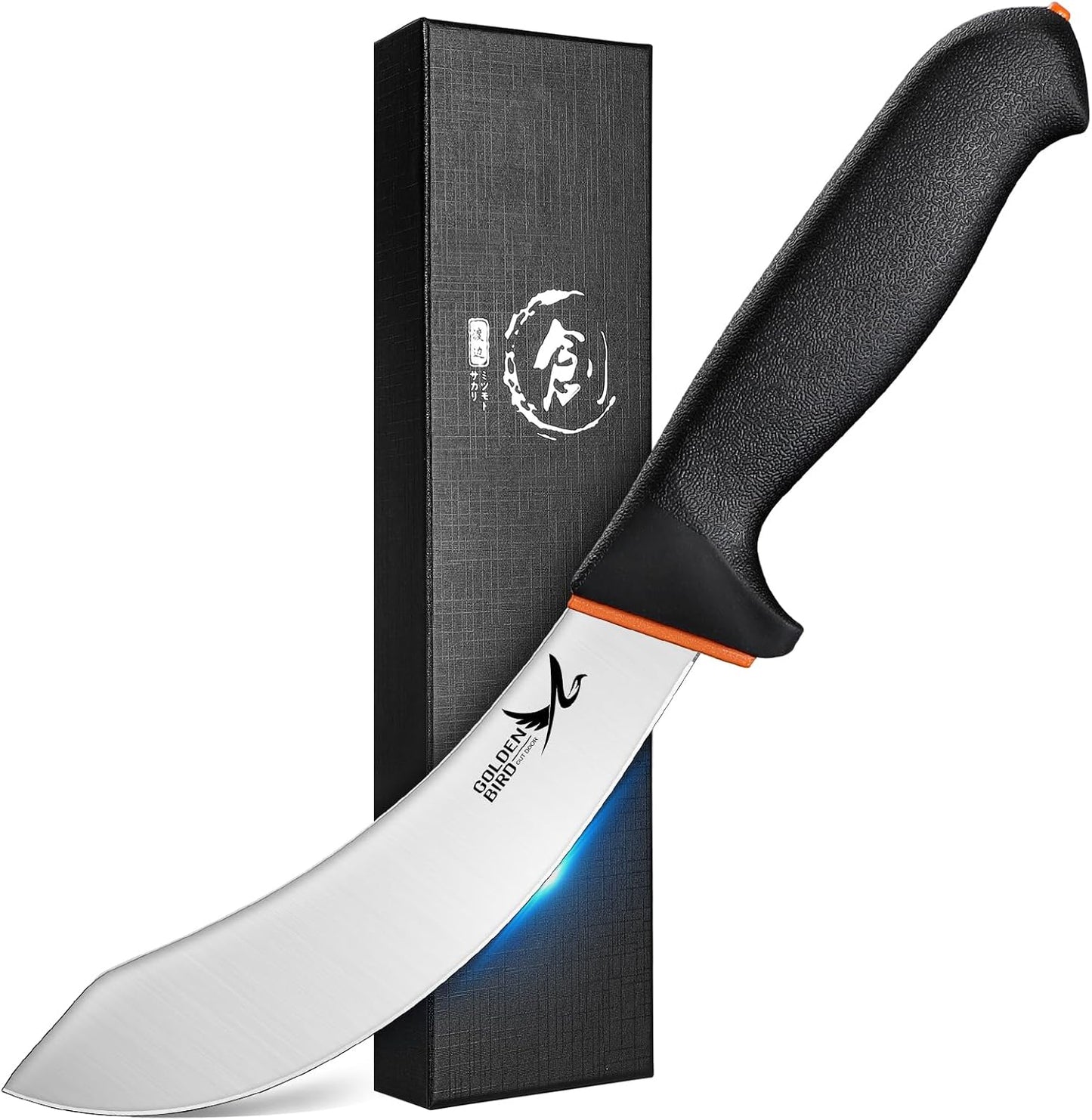 Golden Bird Butcher Knife Set - Non-slip Skinning Knife Set with Roll Bag | Professional Game Processing Knives Sets - Butcher & Skinning Boning Knives with German Stainless Steel, Gift for Men