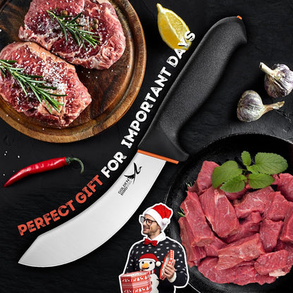 Golden Bird Butcher Knife Set - Non-slip Skinning Knife Set with Roll Bag | Professional Game Processing Knives Sets - Butcher & Skinning Boning Knives with German Stainless Steel, Gift for Men