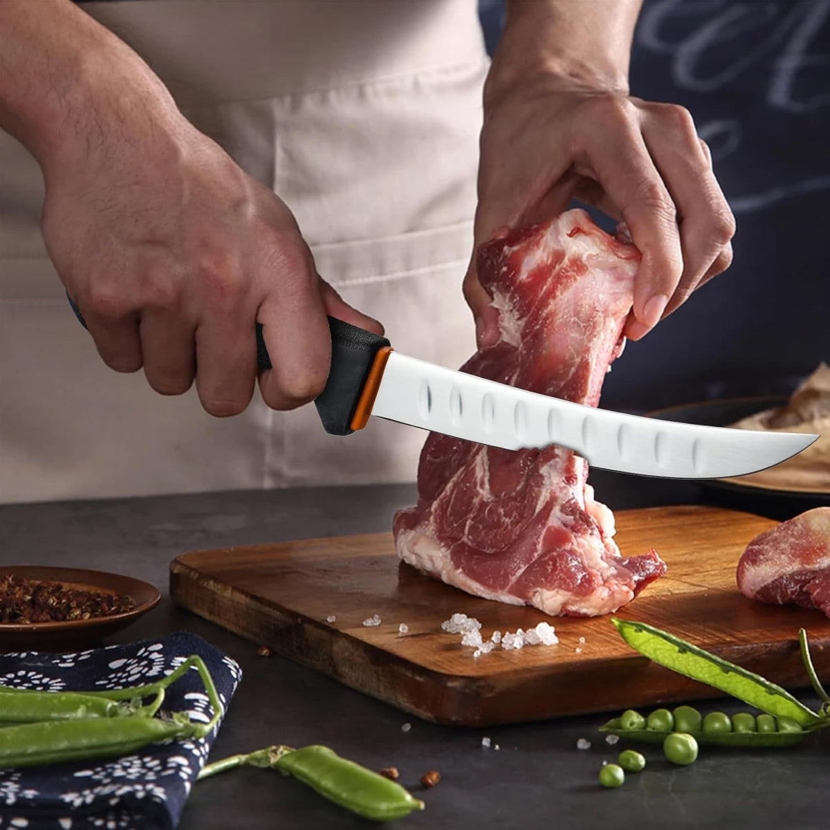 Golden Bird Butcher Knife Set - Non-slip Skinning Knife Set with Roll Bag | Professional Game Processing Knives Sets - Butcher & Skinning Boning Knives with German Stainless Steel, Gift for Men