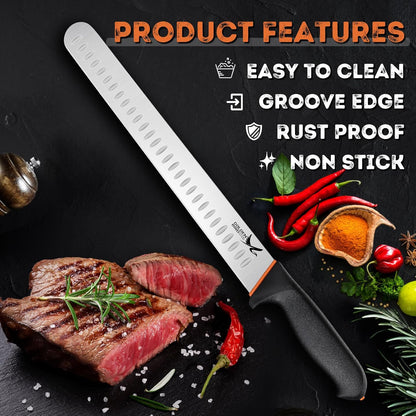 Golden Bird Butcher Knife Set - Non-slip Skinning Knife Set with Roll Bag | Professional Game Processing Knives Sets - Butcher & Skinning Boning Knives with German Stainless Steel, Gift for Men