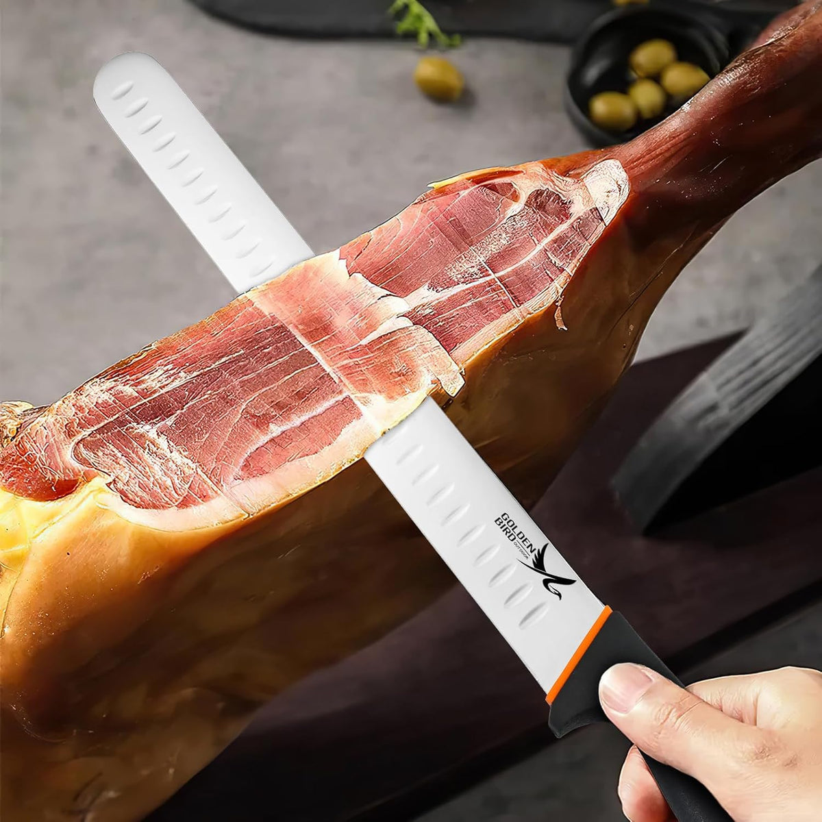 Golden Bird Butcher Knife Set - Non-slip Skinning Knife Set with Roll Bag | Professional Game Processing Knives Sets - Butcher & Skinning Boning Knives with German Stainless Steel, Gift for Men