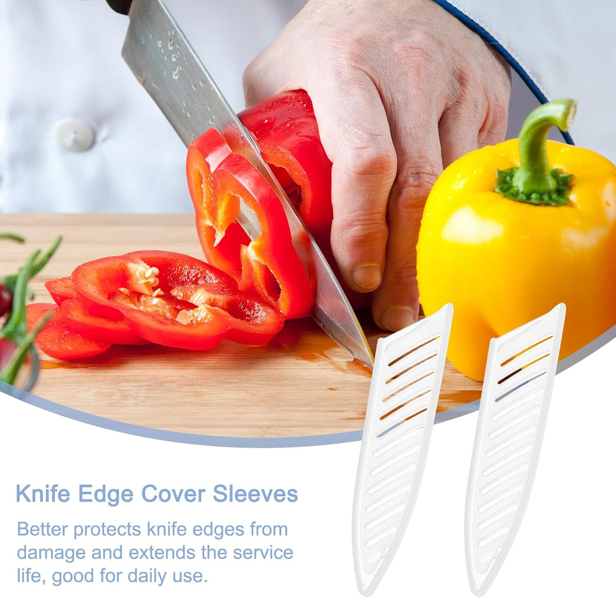 5Pcs Knife Cover Sleeves Blade Edge Guards for 5" Utility Knife Protector Universal Knife Sheath for Kitchen, White