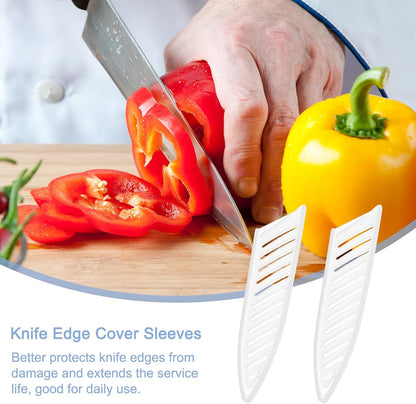 5Pcs Knife Cover Sleeves Blade Edge Guards for 5" Utility Knife Protector Universal Knife Sheath for Kitchen, White