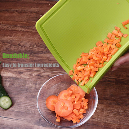 Liflicon Extra Large Thick Silicone Cutting Boards for Kitchen 14.6'' x 10.43'' Flexible Cutting Chopping Boards/Mats Non-slip Deep Drip Juice Groove, Dishwasher Safe-Blue