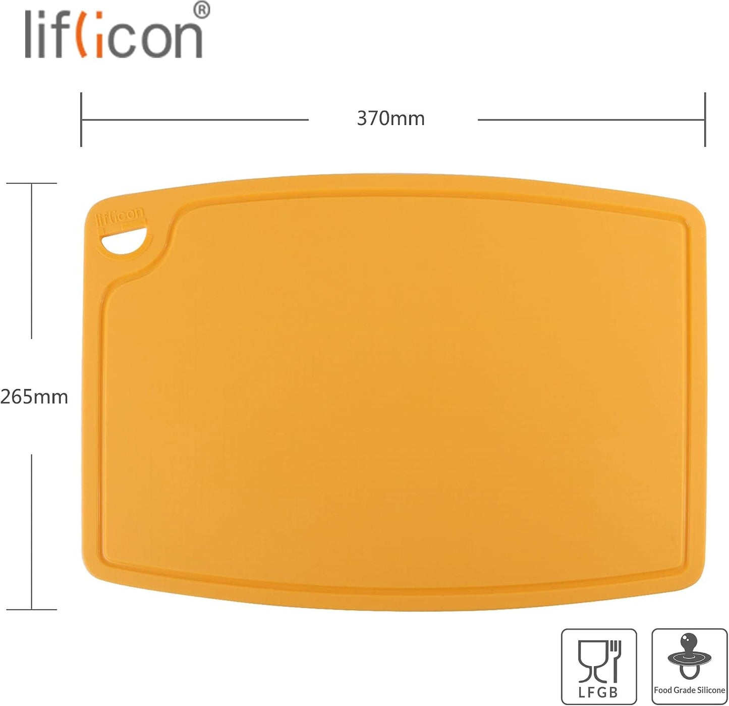 Liflicon Extra Large Thick Silicone Cutting Boards for Kitchen 14.6'' x 10.43'' Flexible Cutting Chopping Boards/Mats Non-slip Deep Drip Juice Groove, Dishwasher Safe-Blue