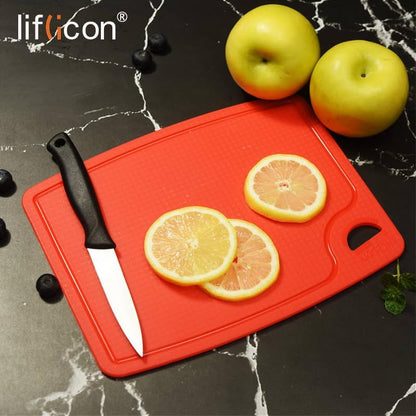 Liflicon Extra Large Thick Silicone Cutting Boards for Kitchen 14.6'' x 10.43'' Flexible Cutting Chopping Boards/Mats Non-slip Deep Drip Juice Groove, Dishwasher Safe-Blue