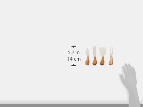 Gourmet Cheese Knives - Stainless Steel Knife Set - Charcuterie Tools Cheese Board Accessories - Stainless Steel and Wood, Set of 4