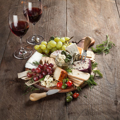 Gourmet Cheese Knives - Stainless Steel Knife Set - Charcuterie Tools Cheese Board Accessories - Stainless Steel and Wood, Set of 4