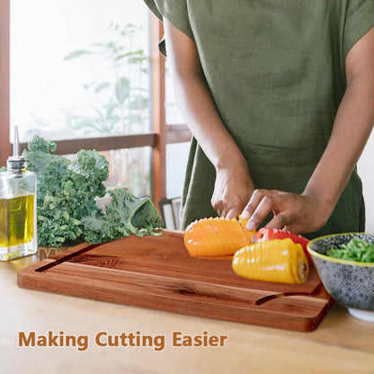 Acacia Wood Cutting Board Set with Juice Groove (3 Pieces), Organic Wooden Cutting Boards for kitchen, Butcher Block Cutting Board for Meat, Vegetable, Wooden Chopping Board 15x10, 12x8, 9x6 inch