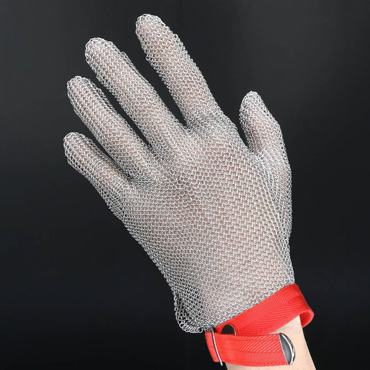 Stainless Steel Chainmail Gloves, Cutting Resistant Butchers Gloves, 304 Stainless Steel Wire, Metal Mesh, Kitchen