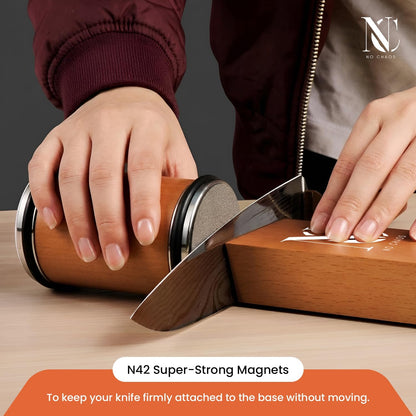Knife Sharpener Tool, Rolling Knife Sharpener Kit & Cut Resistant Gloves,Kitchen knife Sharpener with 15 & 20 Degree Magnetic Angle, Razor-Sharp Edge, Leather Strop, Classic Kit