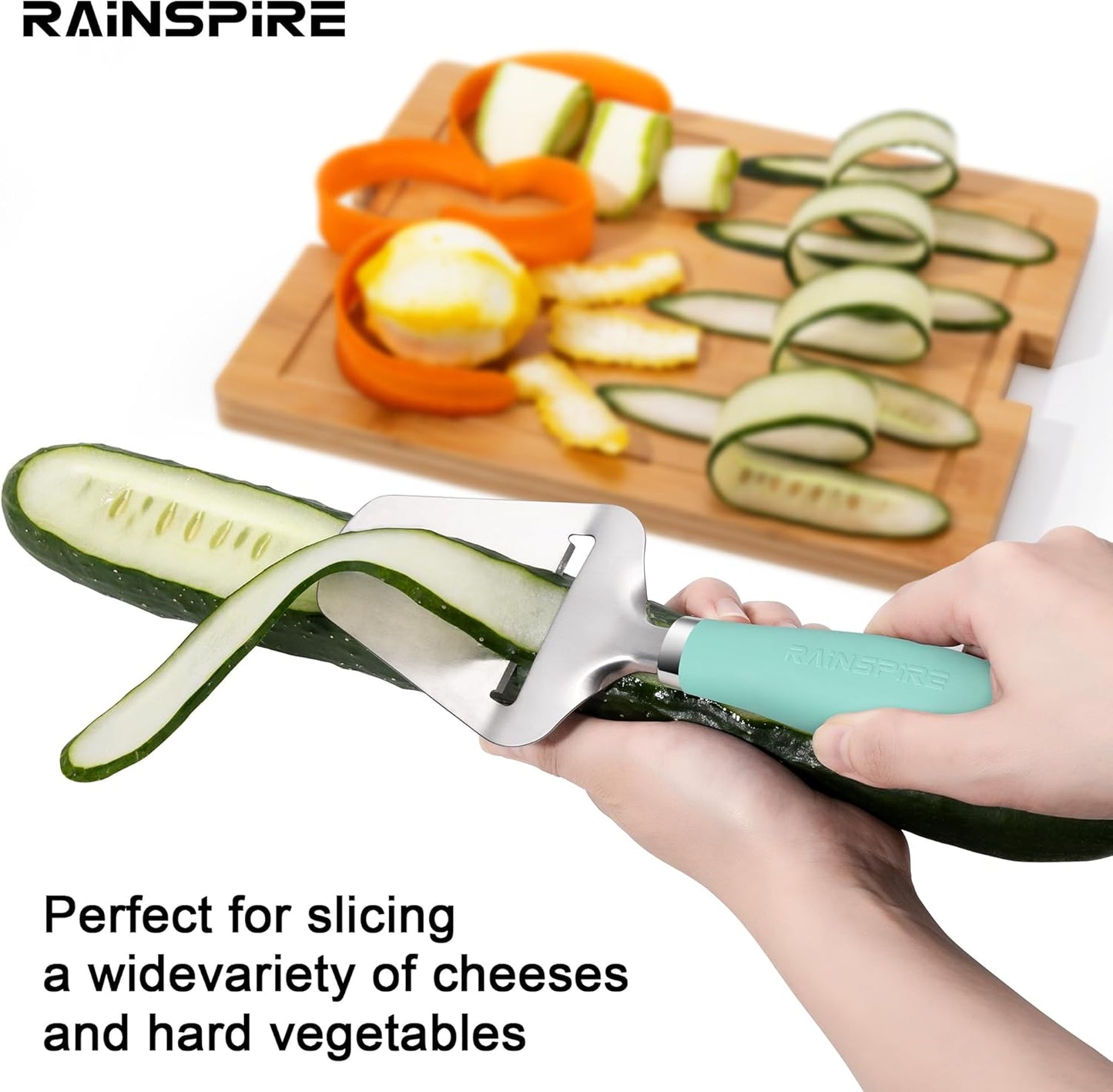 Upgraded Non-Stick Cheese Slicers for Block Cheese Multi-Functional Cheese Cutter for Mozzarella, Cheddar, Gruyere Charcuterie Accessories Dishwasher Safe Kitchen Tools, Black