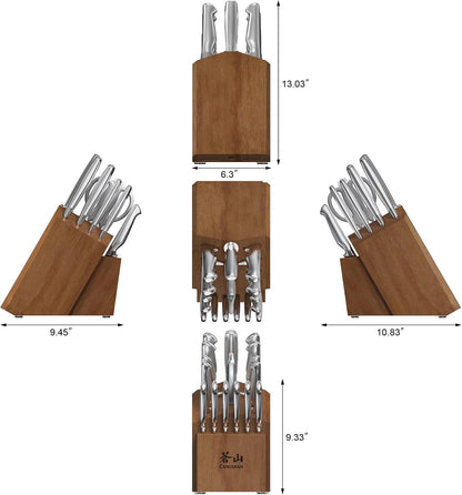Cangshan Sanford Series 1027051 German Steel 17-Piece Knife Block Set