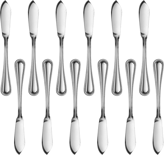 Slimline Pattern 18/0 Stainless Steel Butter Knife, 6.3-Inch, Set of 12, Commercial Grade