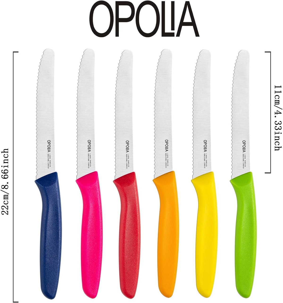Steak Knives,Sharp Serrated Kitchen Knives,6 Pieces Black Bread Knife,Multi-purpose Kitchen Knife,High-Carbon Stainless Steel Tamato Knives Set,Ergonomic Handle,Dishwasher Safe