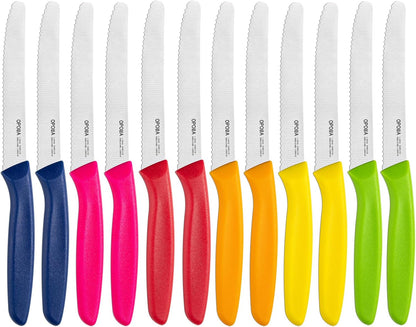 Steak Knives,Sharp Serrated Kitchen Knives,6 Pieces Black Bread Knife,Multi-purpose Kitchen Knife,High-Carbon Stainless Steel Tamato Knives Set,Ergonomic Handle,Dishwasher Safe