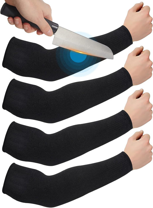 2 Pairs Arm Sleeves Guards Arm Protectors for Thin Skin and Bruising Protective Cut Resistant Sleeves for Men Women(Large,Hppe,Black)