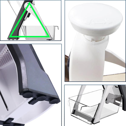 Safe Mandoline Slicer, Vegetable Slicer Potato Slicer, Gray