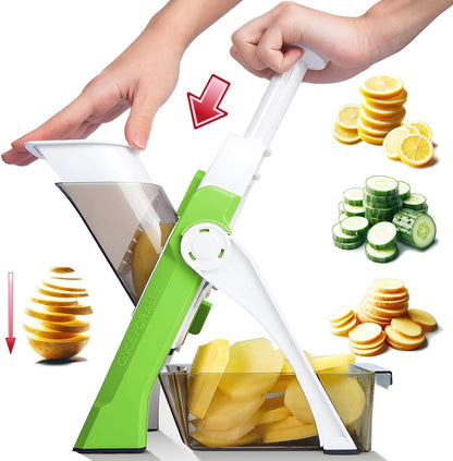 Safe Mandoline Slicer, Vegetable Slicer Potato Slicer, Gray