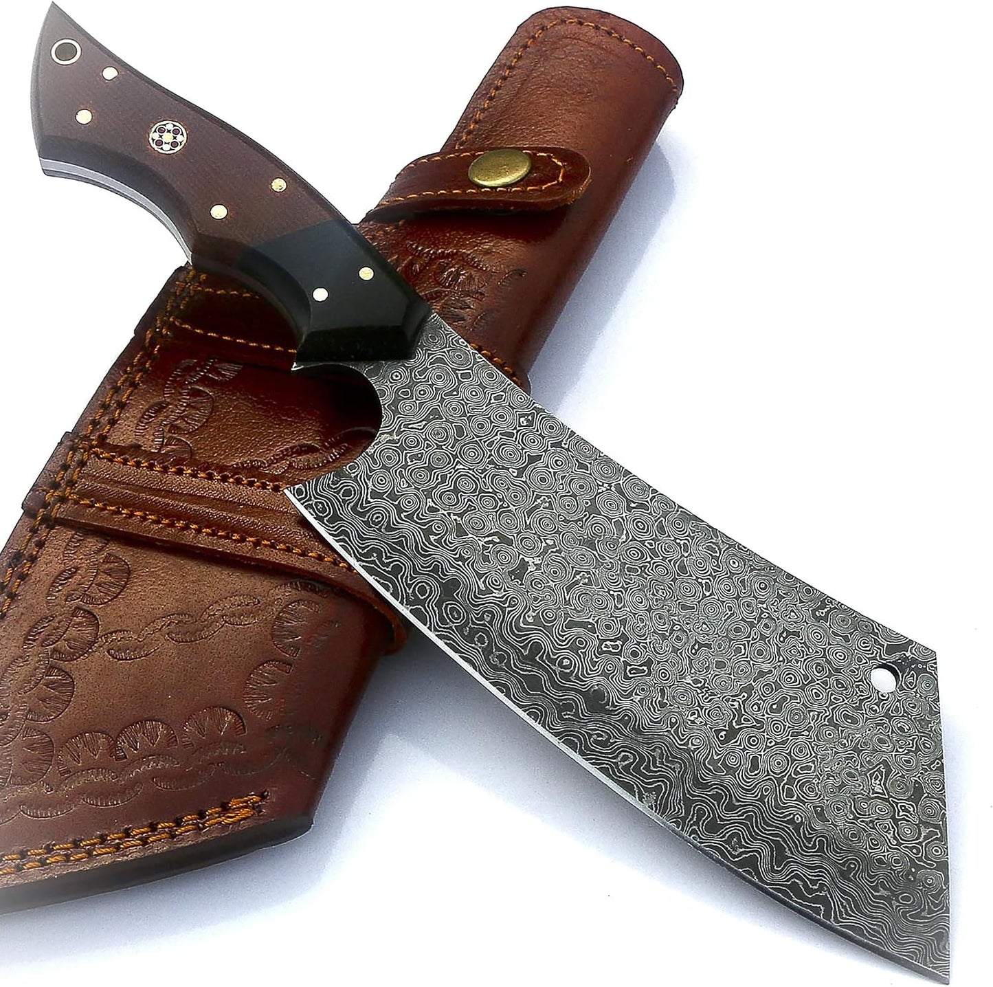 Damascus Cleaver Knife, Meat Cleaver, Butcher Knife for Meat Cutting 12" Handmade Full Tang Cleaver for Meat Vegetables Cutting 0199