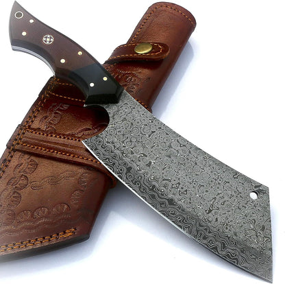 Damascus Cleaver Knife, Meat Cleaver, Butcher Knife for Meat Cutting 12" Handmade Full Tang Cleaver for Meat Vegetables Cutting 0199