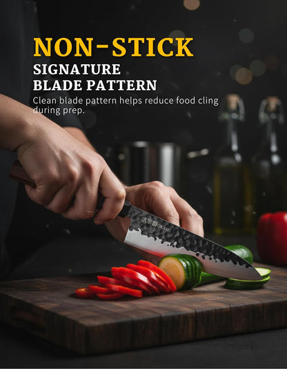 Classic Chef Knife 8 Inch – Japanese AUS 8 Steel Gyuto Knife, Ultrasharp & Perfectly Balanced Kitchen Knife with Rosewood & Ebony Handle for All Your Kitchen Tasks