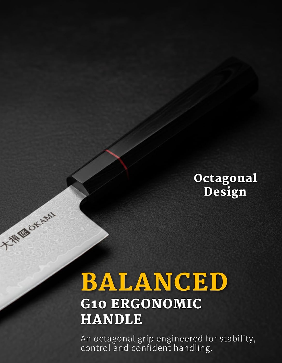 Classic Chef Knife 8 Inch – Japanese AUS 8 Steel Gyuto Knife, Ultrasharp & Perfectly Balanced Kitchen Knife with Rosewood & Ebony Handle for All Your Kitchen Tasks