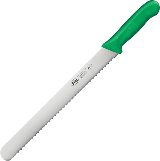 12" Wavy Edge Slicer, Green PP Hdl, Straight