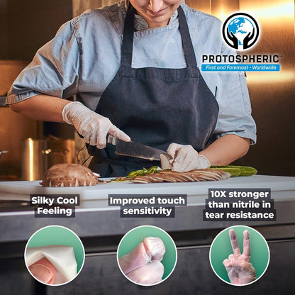 Disposable Gloves for Food Prep - Super Poly Kitchen Grade Food Safe Gloves - Perfect for Cooking and Serving