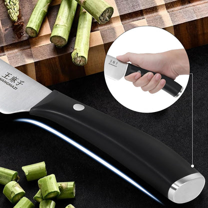 WANGMAZI 15 Pcs Knife Block Set, Japanese High Carbon Stainless Steel Sharp Blade Knife Set, Razor Sharp Knives Set for Kitchen, Dishwasher Safe, Elegant Box for Men Women, Natural