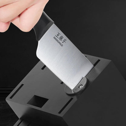 WANGMAZI 15 Pcs Knife Block Set, Japanese High Carbon Stainless Steel Sharp Blade Knife Set, Razor Sharp Knives Set for Kitchen, Dishwasher Safe, Elegant Box for Men Women, Natural