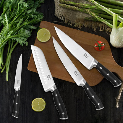 WANGMAZI 15 Pcs Knife Block Set, Japanese High Carbon Stainless Steel Sharp Blade Knife Set, Razor Sharp Knives Set for Kitchen, Dishwasher Safe, Elegant Box for Men Women, Natural