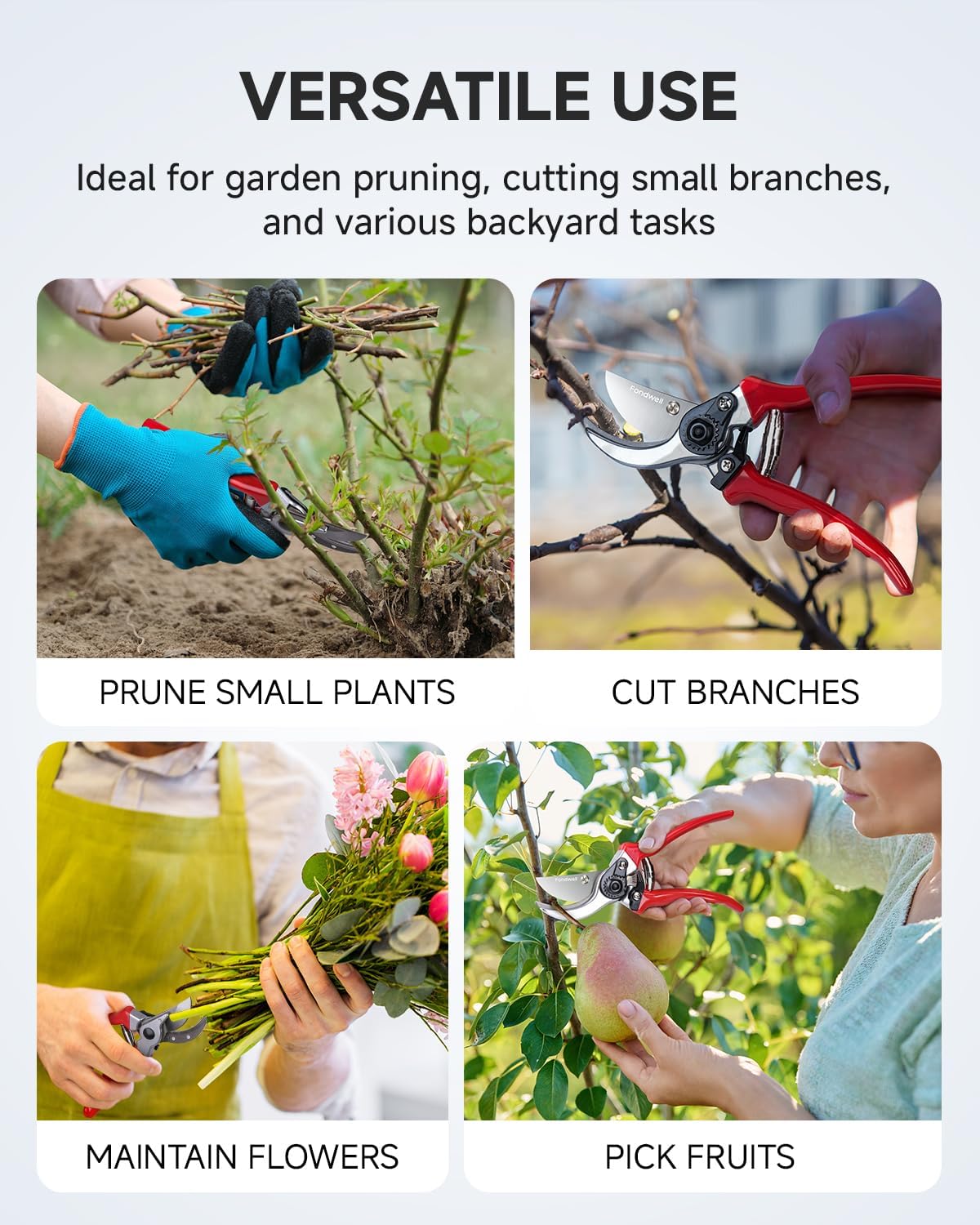 6.5" Small Pruning Shears Garden Snips Precision Trimming Scissors | 2-Pack Plant Scissors, Ultra-Sharp Micro-Tip Straight & Curved Blades, Fatigue-Free - for Flower, Bonsai, Detailed Gardening