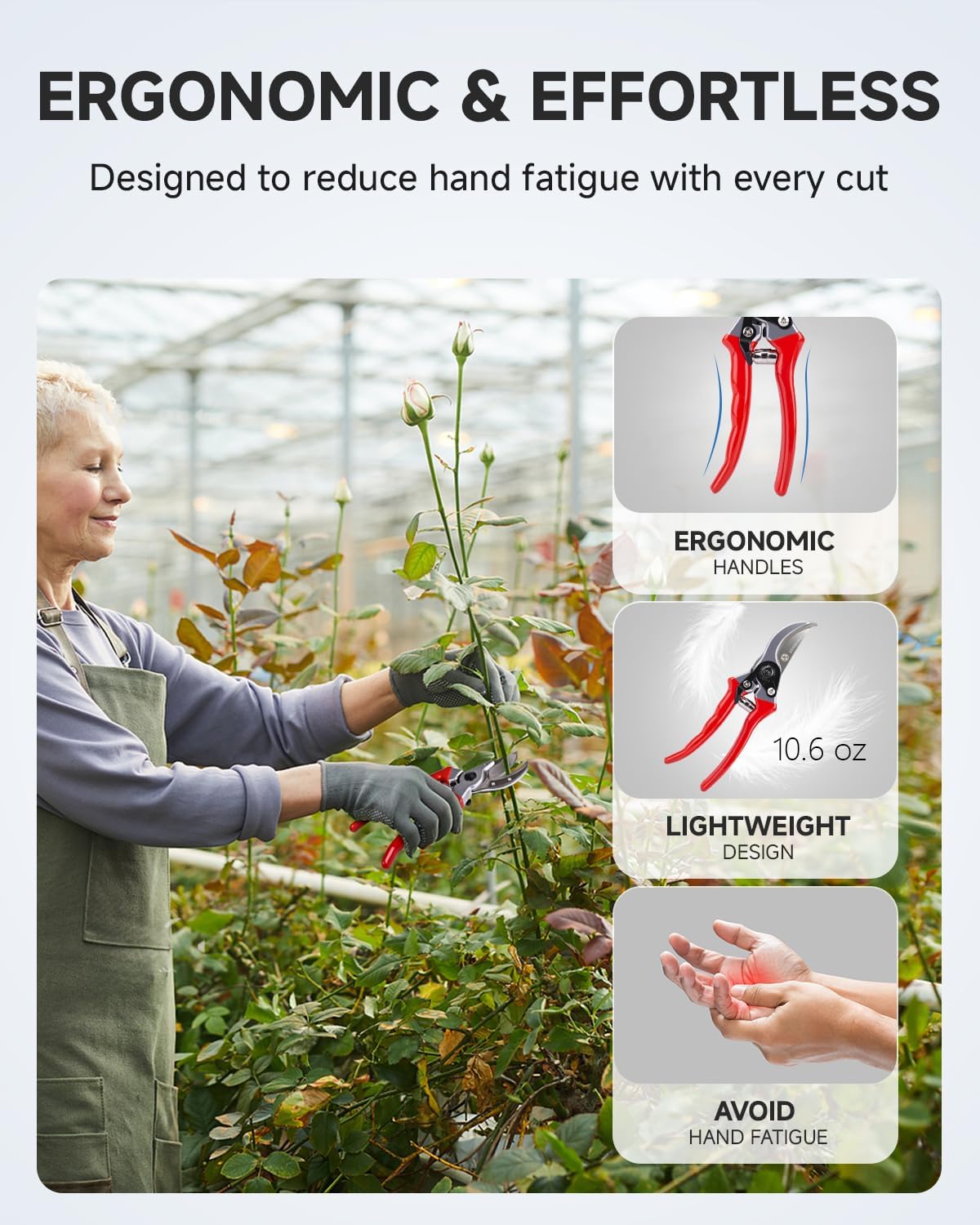 6.5" Small Pruning Shears Garden Snips Precision Trimming Scissors | 2-Pack Plant Scissors, Ultra-Sharp Micro-Tip Straight & Curved Blades, Fatigue-Free - for Flower, Bonsai, Detailed Gardening