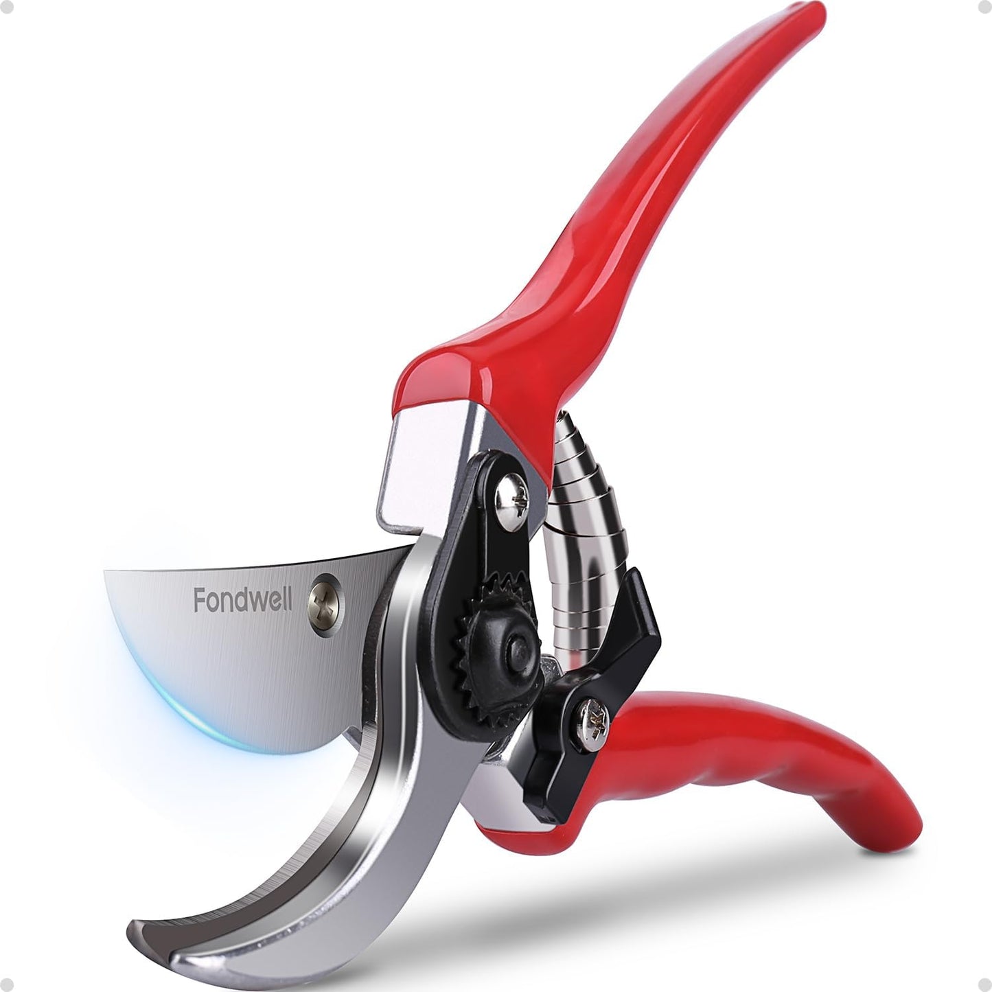 6.5" Small Pruning Shears Garden Snips Precision Trimming Scissors | 2-Pack Plant Scissors, Ultra-Sharp Micro-Tip Straight & Curved Blades, Fatigue-Free - for Flower, Bonsai, Detailed Gardening