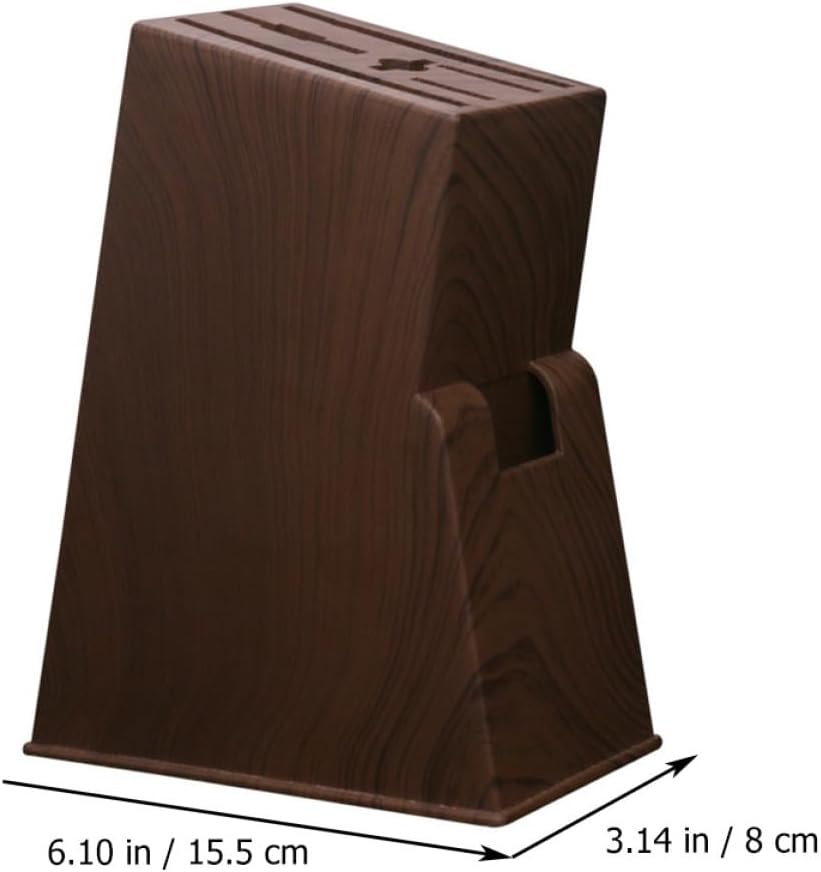 2pcs Kitchen Knives Organizer Block Wood Grain Plastic Knife Storage Holder Rack Empty Block for Kitchen Cabinet Use