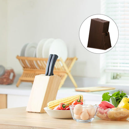 2pcs Kitchen Knives Organizer Block Wood Grain Plastic Knife Storage Holder Rack Empty Block for Kitchen Cabinet Use