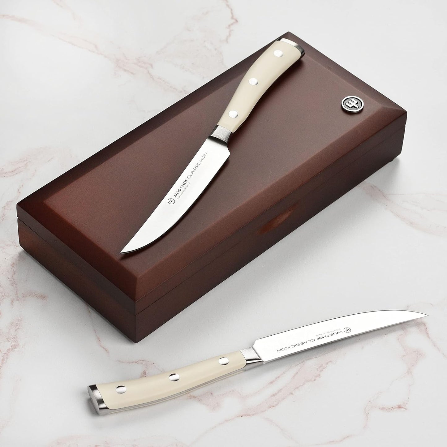 Wusthof Classic Ikon Creme Steak Knife Set with Wood Case (4 Piece)